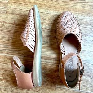 women’s huarache woven leather sandals | size 9.5 women’s